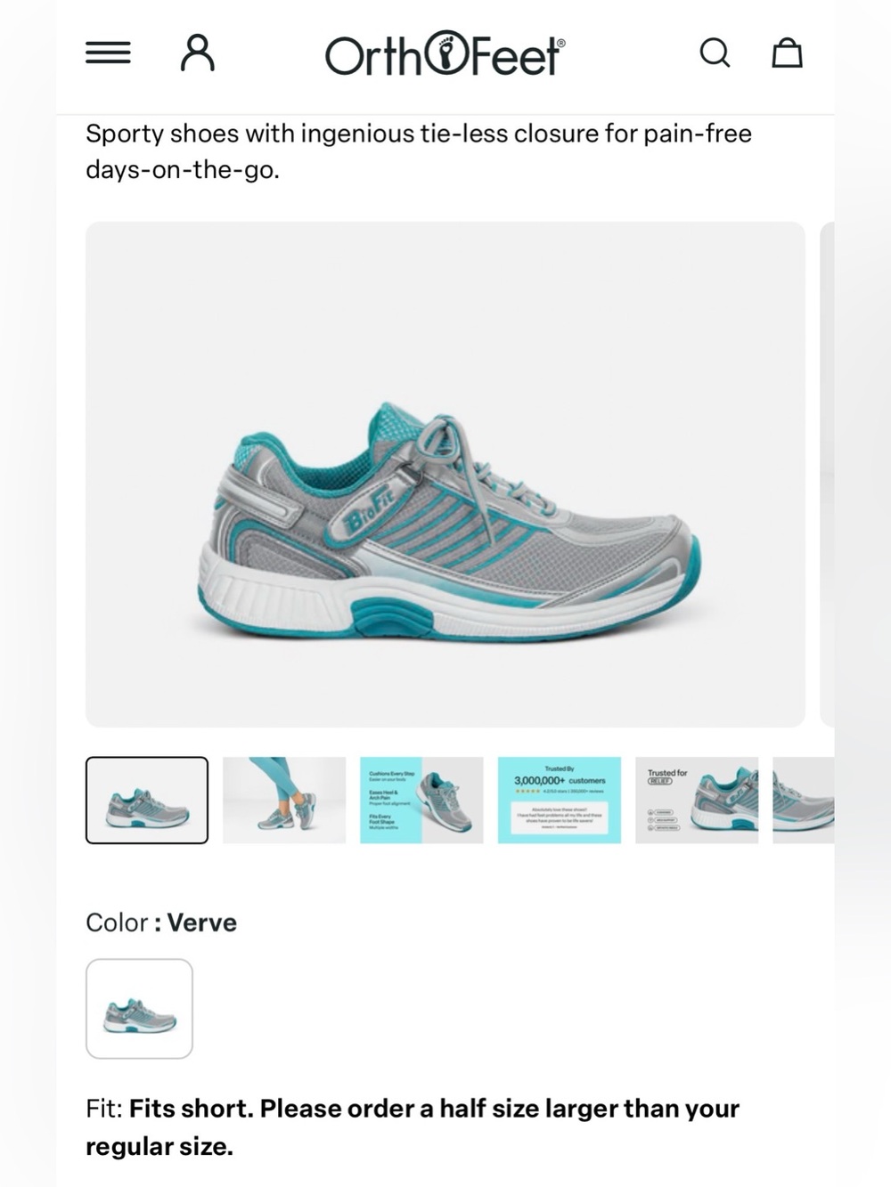 Orthofeet Turquoise & Silver Verve Tie-less Orthotic Walking Shoes Size 10 M